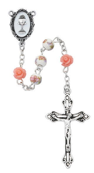 PINK FLOWER COMMUNION ROSARY