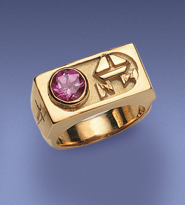 Bishop's Ring With Round Amethyst