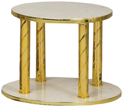 Thabor Table with Round Brass Shelves