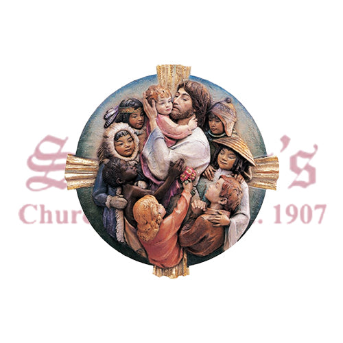 Jesus With Children Of The World - Medallion