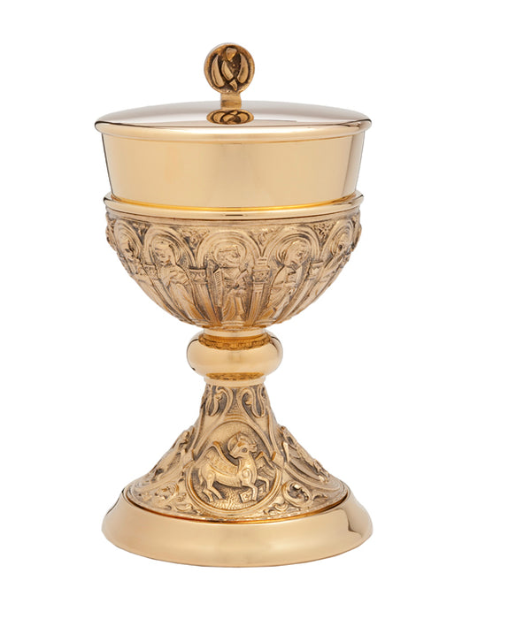 Gold Plated Chalice with Apostles & Evangelist Symbols