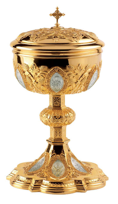 "The Apostles" Ciborium, Chalice & Paten and Open Ciborium
