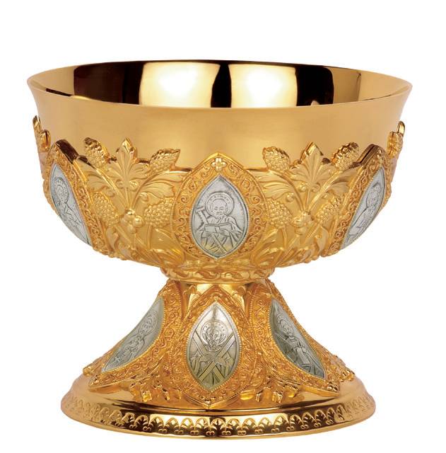 "The Apostles" Ciborium, Chalice & Paten and Open Ciborium