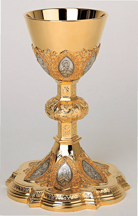 "The Apostles" Ciborium, Chalice & Paten and Open Ciborium