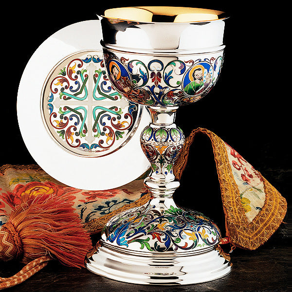 The "Florentine" Sterling Silver Chalice & Paten With Four Evangelists