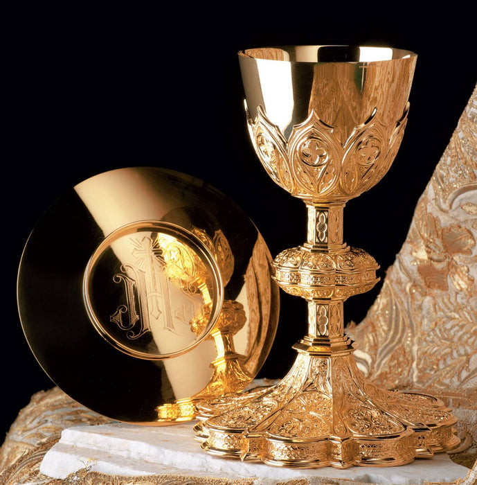 Gothic Chalice with Intricate Octagonal Construction