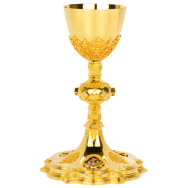 Traditional Gothic Chalice With Crucifixion Medallions