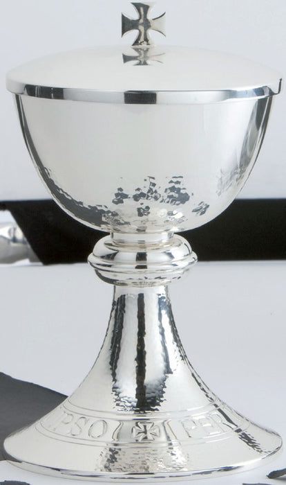 Silver-Plated Open Ciboria with Hand Chiseled Inscription