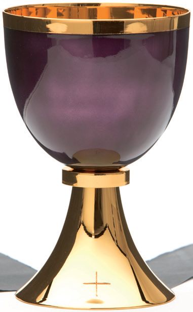 Ciboria with Purple Fire-Enameled Cup