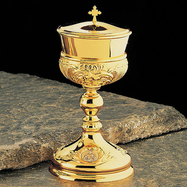 Baroque Style Open Ciboria With Sacred Family Medallions