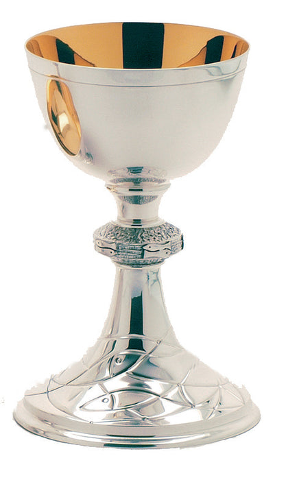 Open Ciboria with Hand Chased Fish Design