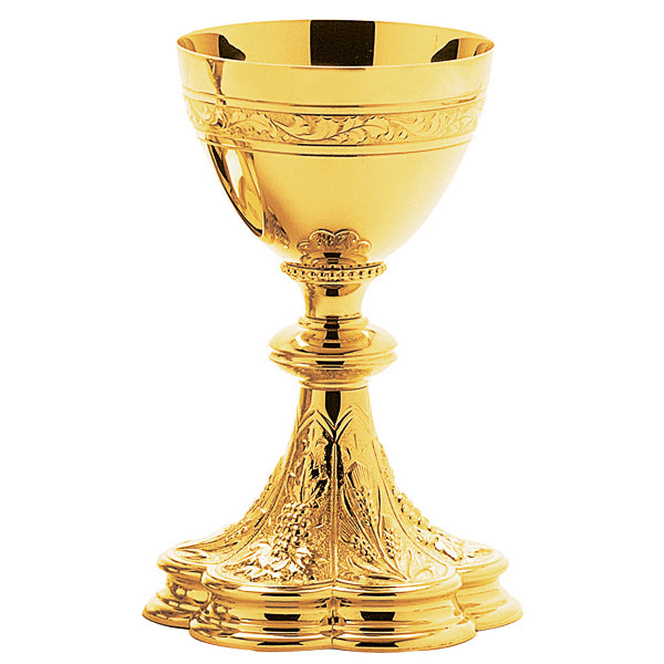 Chalice & Scale Paten With Deep Relief Grape & Wheat Design