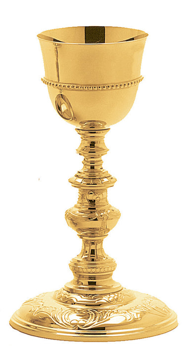 Hand Chiseled Chalice & Scale Paten With Rich Ornamentation