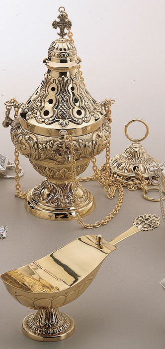 Baroque Style Censer, Boat and Spoon