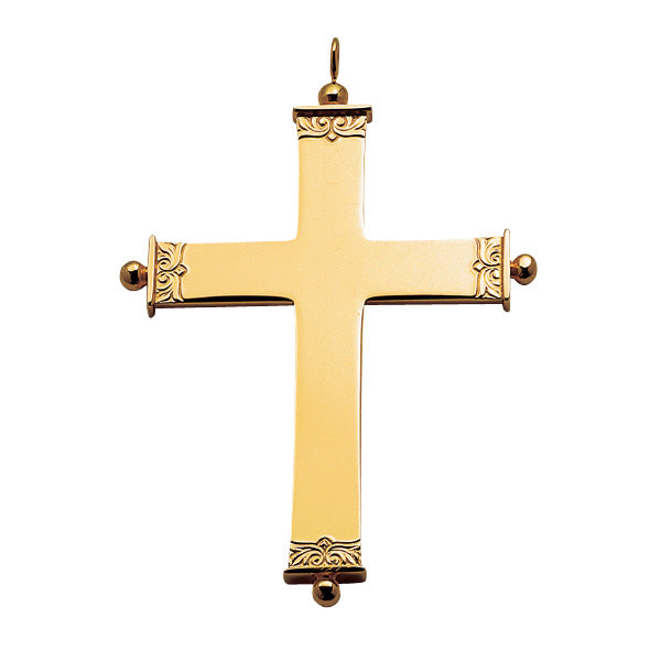 Sterling Silver Pectoral Cross with Beaded Ends
