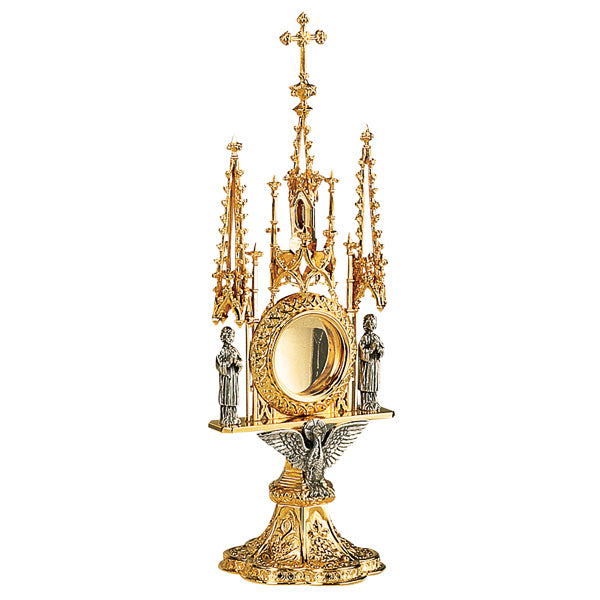 Gothic Reliquary With Holy Spirit & Two Custodian Angels