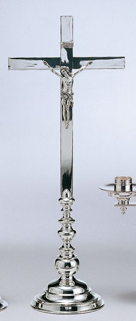 Brass or Silver-Plated Three Light Candlestick