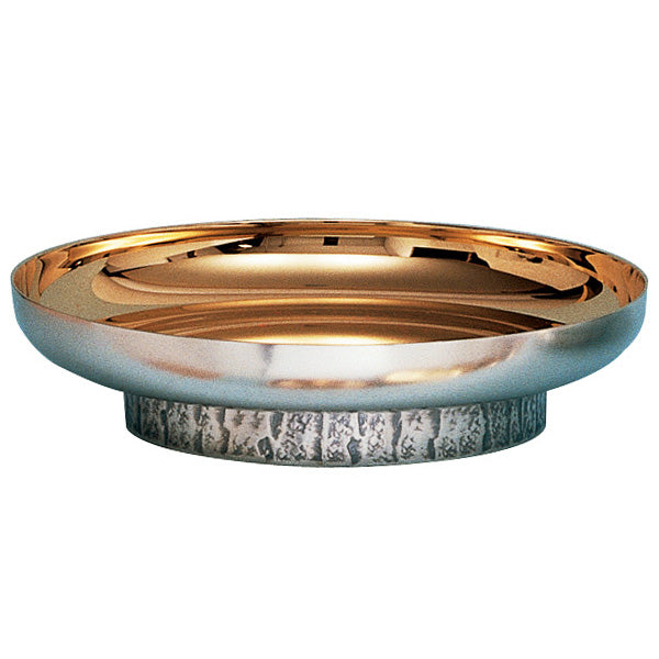 Footed Bowl Paten With Hand Hammered Ring