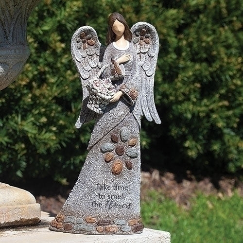 Angel with Pebble Basket Statue