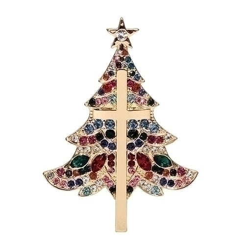 Christmas Cross Tree Pin