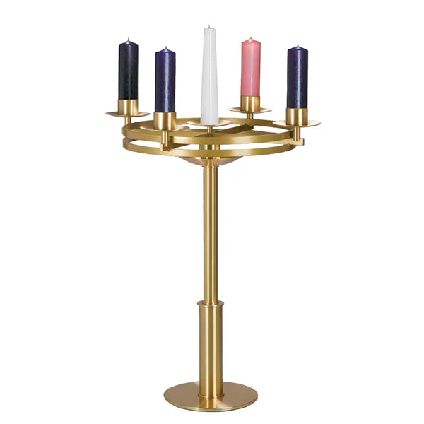 Advent Wreath in Satin and Polished Brass Finish