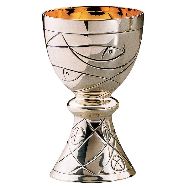 Open Ciboria with Hand Engraved Fish & Loaves Design
