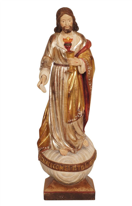 Sacred Heart Of Jesus With Host Wood Carve Statue