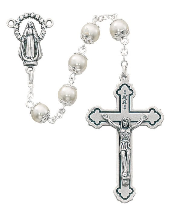 Capped Faux Pearl Rosary