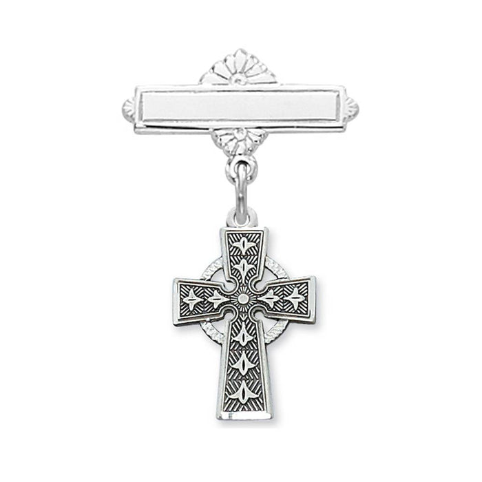 Celtic Cross with Bar Pin in Sterling