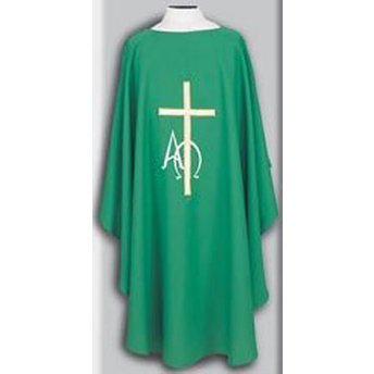 Chasuble with Cross, Alpha and Omega