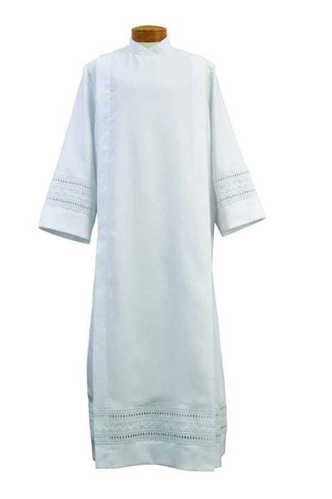 Clergy Alb with embroidered eyelet applied
