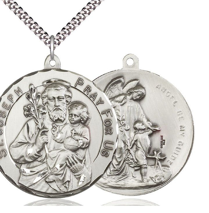 St. Joseph Guardian Angel Pendant 1 1/2"