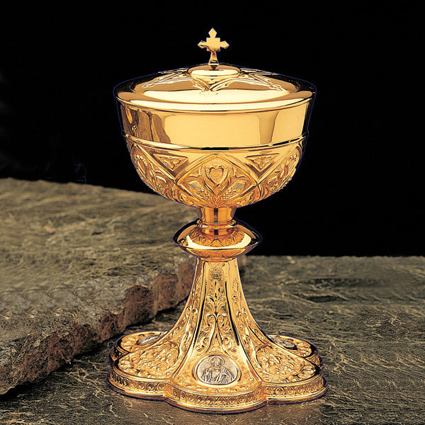 Gothic Open Ciboria With Sacred Heart, St. Mary, St. Joseph & Baby Jesus