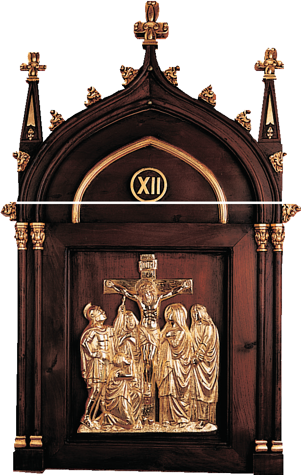 Stations of The Cross Hand Carved Gothic Design - Church Sanctuary
