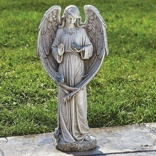 Angel Garden Statue with two birds