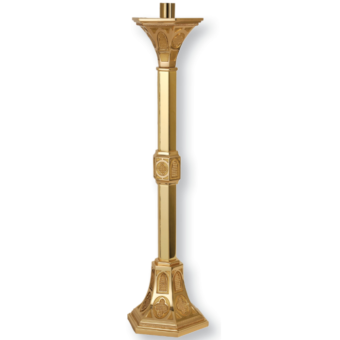 High Polish Bronze Floor Candlestick - Fixed Series 6225