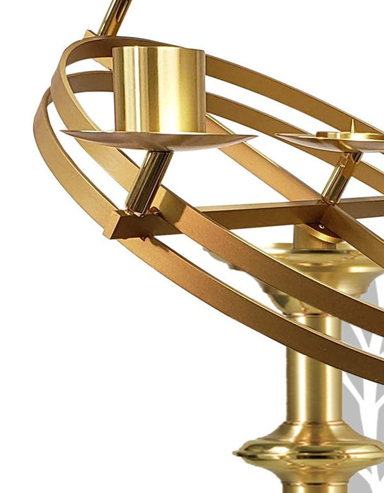 Advent Wreath in Satin and Polished Brass Finish