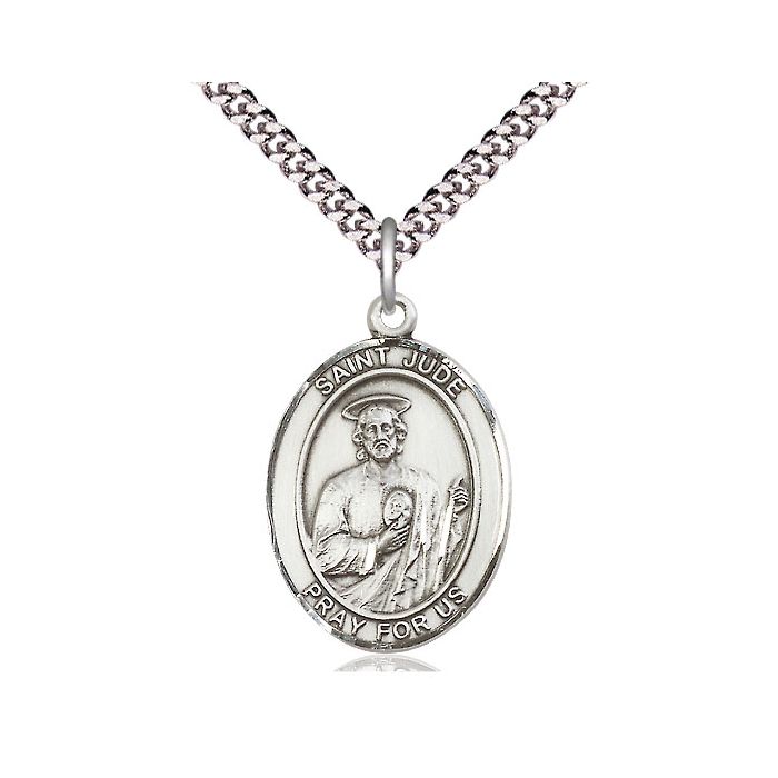 Sterling Silver St. Jude Thaddeus Large Pendant