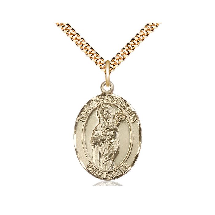 St. Scholastica Large Pendant