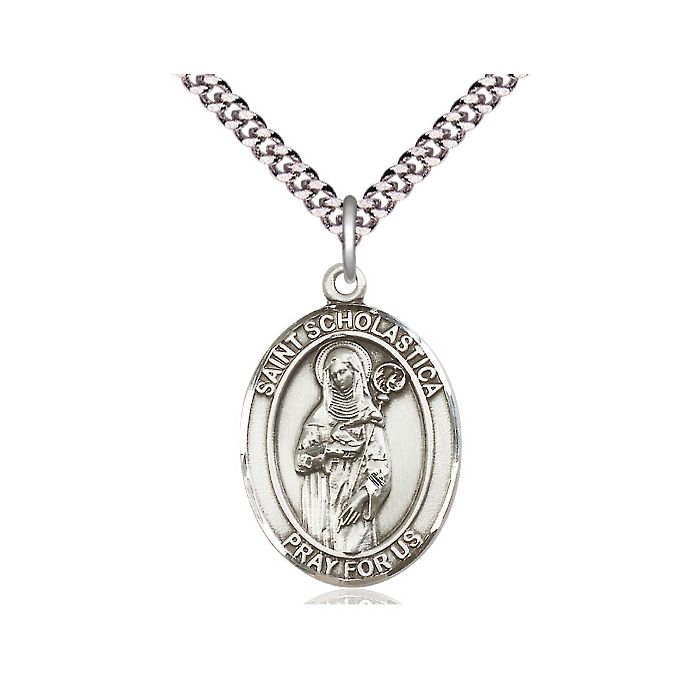 St. Scholastica Large Pendant