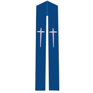 Stole with Light Blue -Gold Cross
