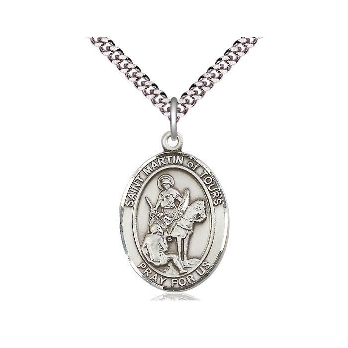 Sterling Silver St. Martin of Tours Large Pendant