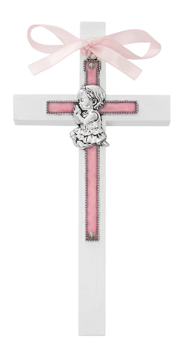 6" Pink Baby Girl Cross