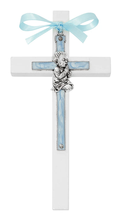 6" Blue Baby Boy Cross