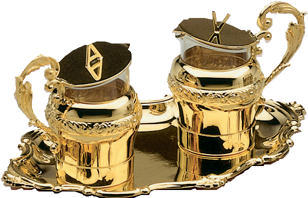 Classic Brass gold plate Cruets set