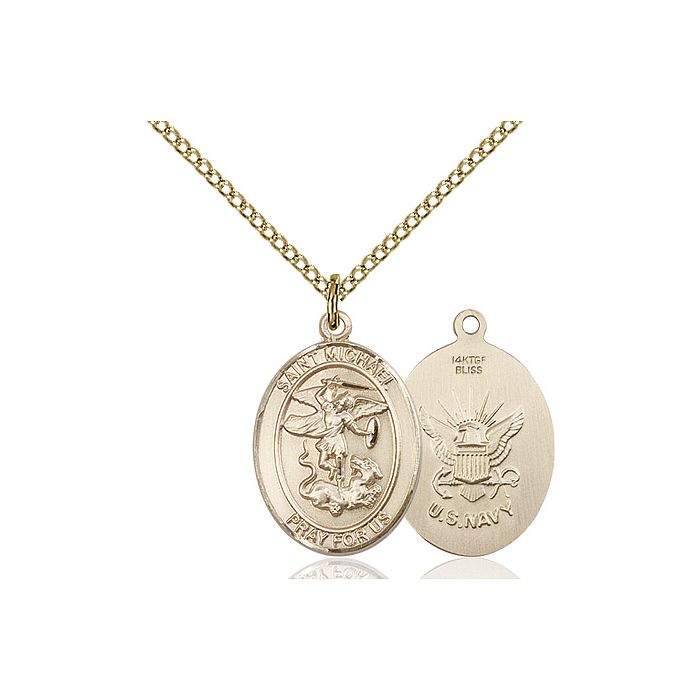 St. Michael - Navy Medium Pendant
