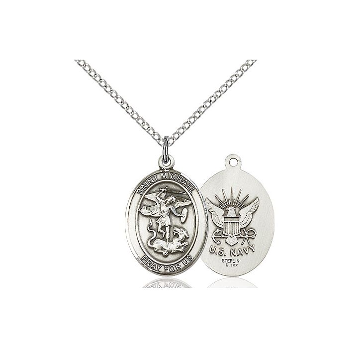 St. Michael - Navy Medium Pendant