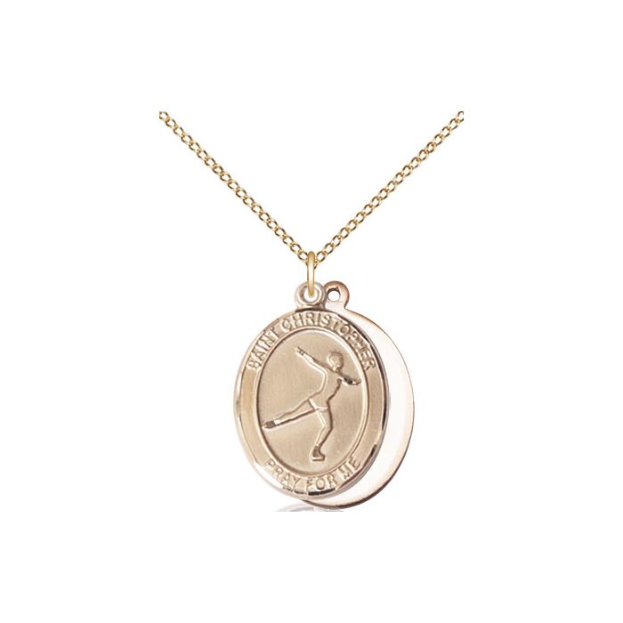 St. Christopher-Figure Skating Medium Pendant