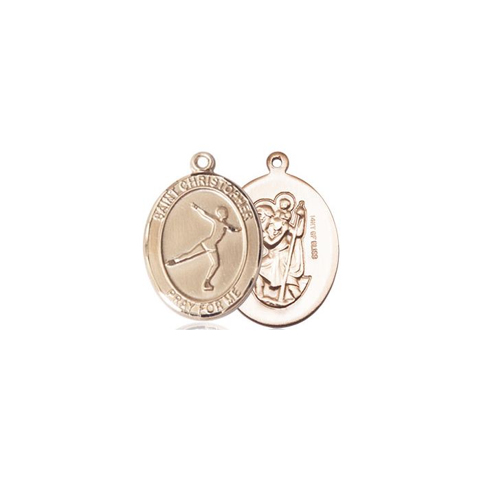 St. Christopher-Figure Skating Medium Pendant