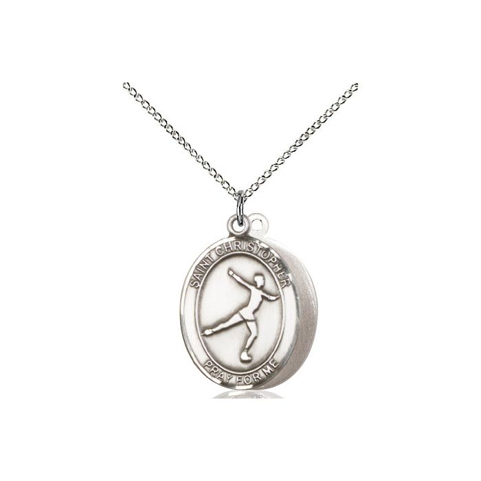 St. Christopher-Figure Skating Medium Pendant
